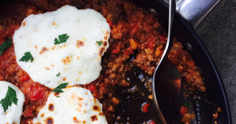 Italian Stuffed Pepper Cauliflower Rice Skillet