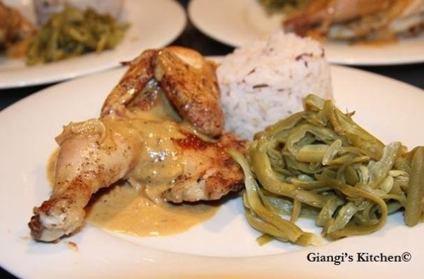 Cornish Game Hen with Whisky and Cream Pan Sauce