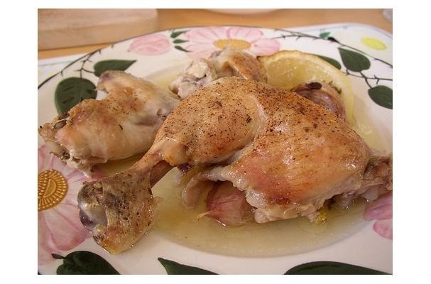 Lemon and Garlic Slow Roasted Chicken